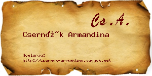 Csernák Armandina névjegykártya
